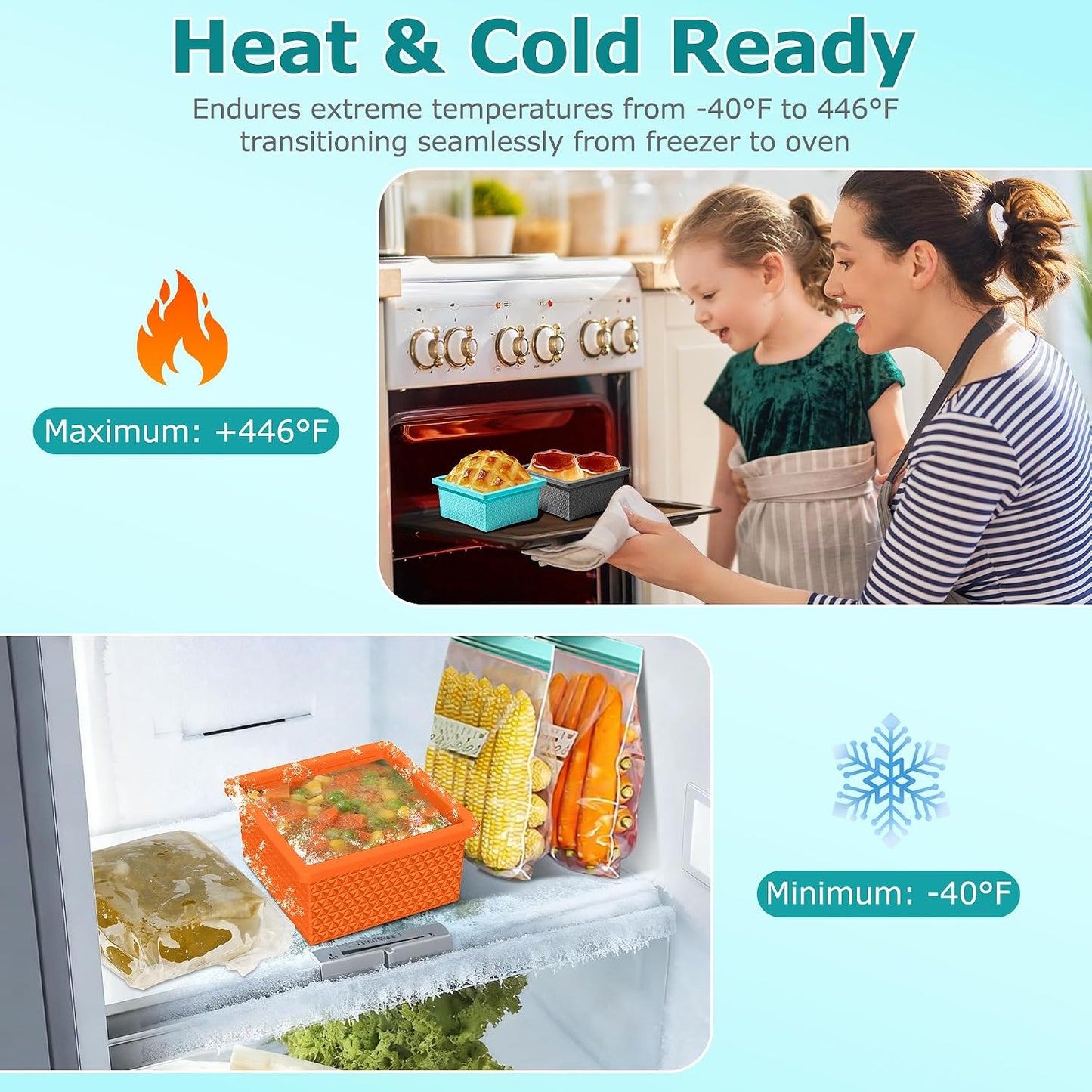 Silicone Freezer Molds for Soup Cube - 2-Cup Freezer Storage Container Tray with Lid,4 Pack Stackable Ice Cube Trays for Portion Control,Food Storage Meal Prep,Oven & Dishwasher Safe