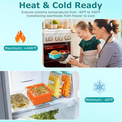 Silicone Freezer Molds for Soup Cube - 2-Cup Freezer Storage Container Tray with Lid,4 Pack Stackable Ice Cube Trays for Portion Control,Food Storage Meal Prep,Oven & Dishwasher Safe