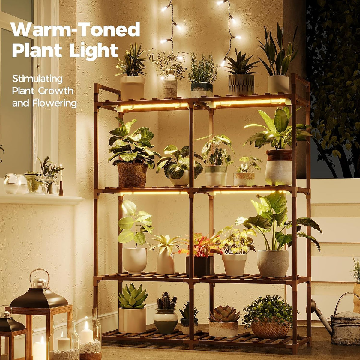 Bamworld Plant Stand Indoor Plant Shelf Outdoor Wood Plant Rack
