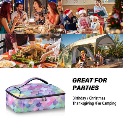 Casserole Carriers for Hot or Cold Food Reusable Casserole Dish Carrier Insulated Thermal Large Capacity Durable Perfect for Party Camping Family Gatherings Yellow Fish - Colors B