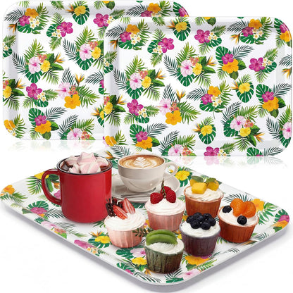 Vesici 3 Pcs Cherry Bow Serving Trays 13 x 10 Inch Pink Bow Cherry Melamine Platters Reusable Rectangular Serving Dishes for Coquette Wedding Baby Shower Birthday Party Sharing Snack Fruit Dessert