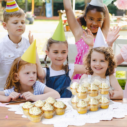 LotFancy (6 Count x 40 Sets) Cupcake Containers, Half Dozen Clear Cupcake Boxes, Thick Plastic Muffin Holders with Detachable Tall Dome Lid, Disposable Cupcake Carriers, BPA Free, Standard Size