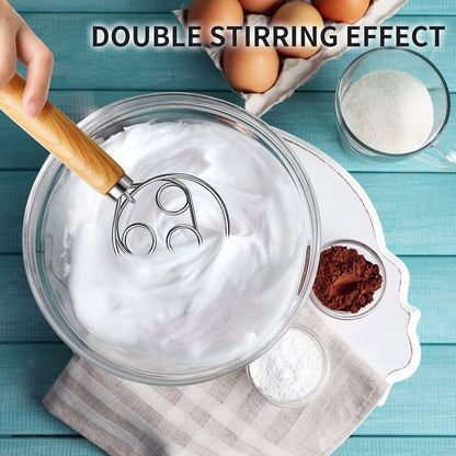 TEEVEA Danish Dough Whisk, Stainless Steel for Sourdough Bread