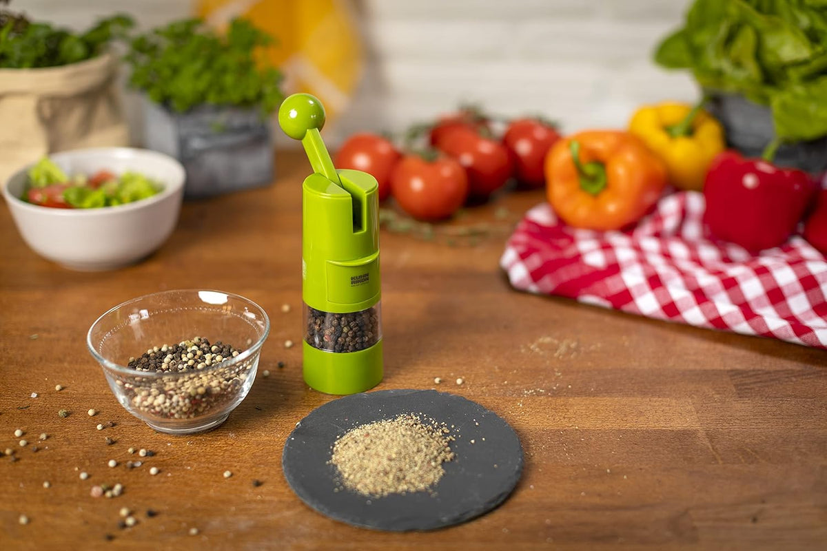 Kuhn Rikon Adjustable Ratchet Grinder with Ceramic Mechanism for Salt, Pepper and Spices, 8.5 x 2.25 inches, Black