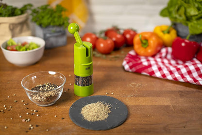 Kuhn Rikon Adjustable Ratchet Grinder with Ceramic Mechanism for Salt, Pepper and Spices, 8.5 x 2.25 inches, Black