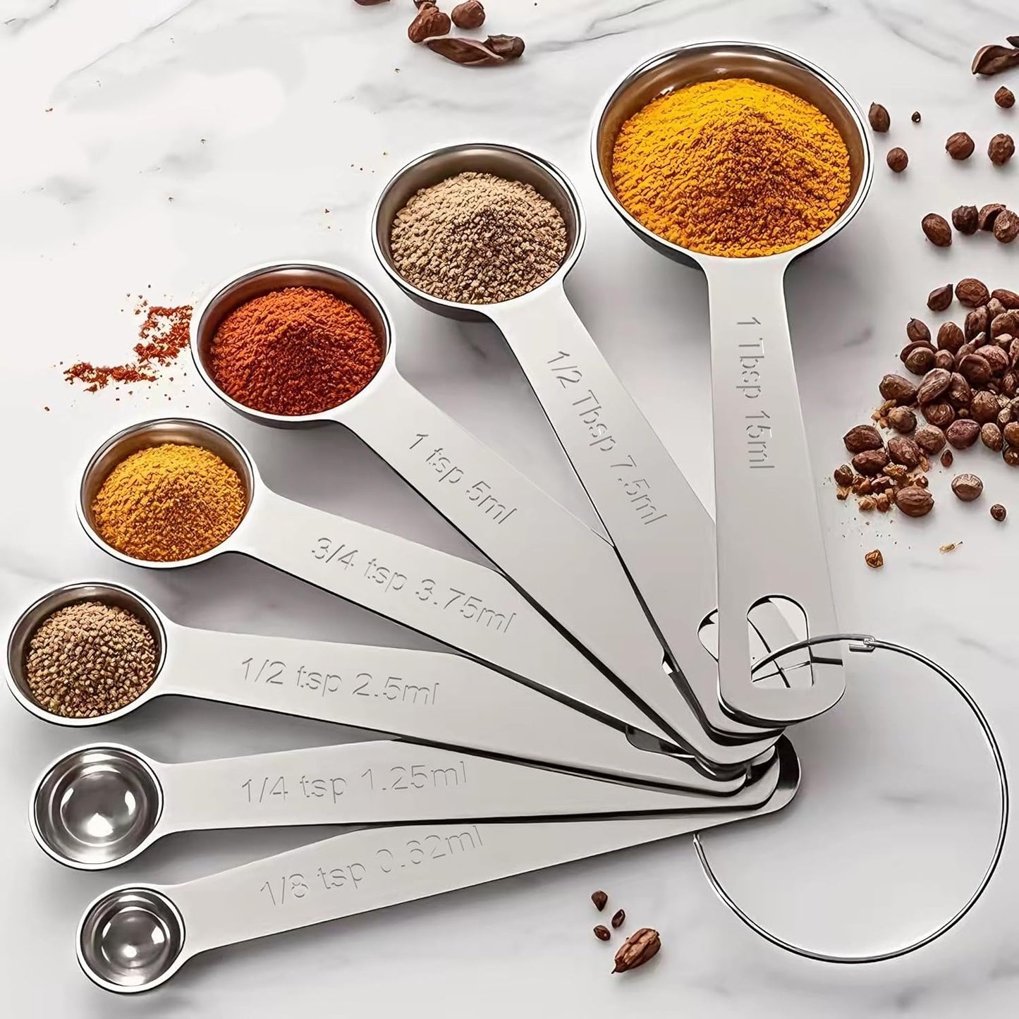 TILUCK Stainless Steel Measuring Cups & Spoons Set,Coffee Scoop Spoon,Kitchen Gadgets for Cooking & Baking,Set of