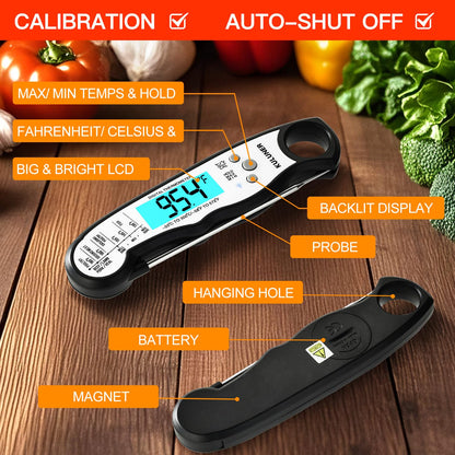 KULUNER Digital Instant Read Meat Thermometer for Cooking, Food,Grill