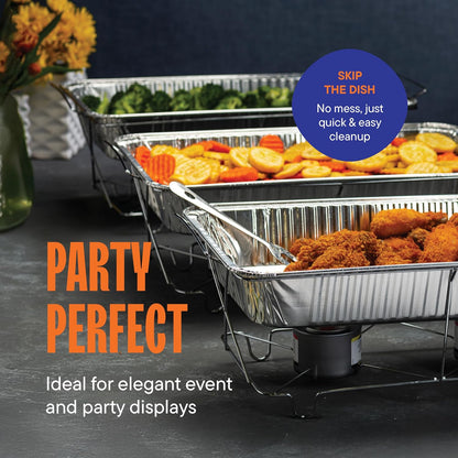 Aluminum Pans 9x13 Disposable Aluminum Foil Pans with Lids [10-Sets] Large Baking Pan Trays - Heavy Duty Tin Tray & Lid - Half Size Chafing Dishes for Roasting, Cooking, Heating or Steam