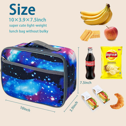 Kulle Space Lunch Box for Kids, Insulated Lunch Bag for Boys, Large Capacity Thermal Tote for School, Office, Daycare - Rocket Design, Washable & Leakproof