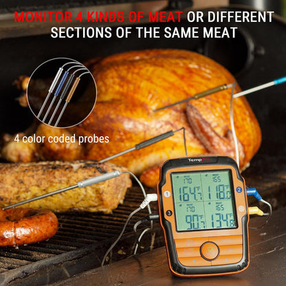 TempPro TempSync 1000FT Wireless Meat Thermometer for Grill with 4 Probes