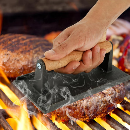 Grill Weight Press Cast Iron, 2.4LB Rectangle Meat Weight Bacon Smash