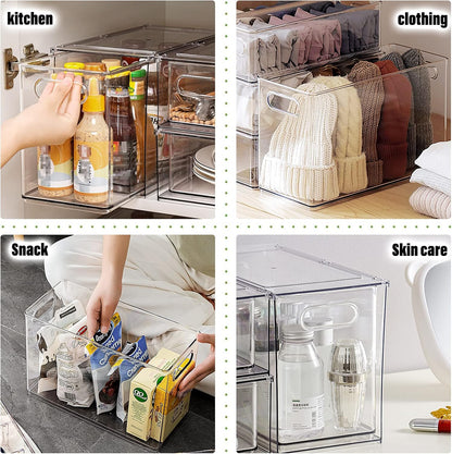 9.5QT Fridge Organizers and Storage Bins with Pull-out Drawer, Stackable Storage Drawer with Handle, Large Plastic Storage Container for Refridge, Kitchen,Under Sink, Bathroom, Pantry,1 Pack