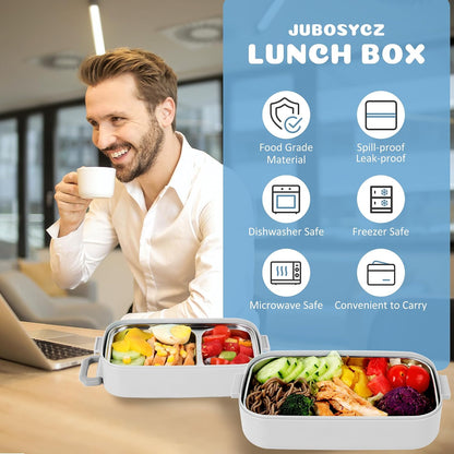 Stainless Steel Bento Box for Adults&Kids,Japanese Leakproof Lunch Box Divided Food Meal Storage Containers Set Stackable 2 Layer for Children School Picnic Beige
