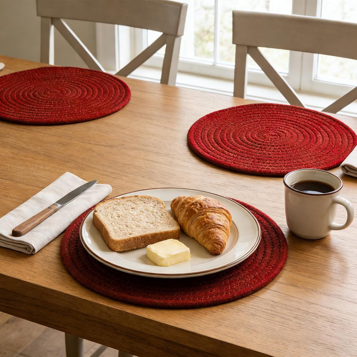 8 Inch Cotton Rope Trivets for Hot Dishes Set of 8 Heat Resistant Mats for Countertop Potholders for Kitchens Trivets for Hot Pots and Pans and Quartz Countertops Farmhouse Kitchen Décor, Mixed Brown