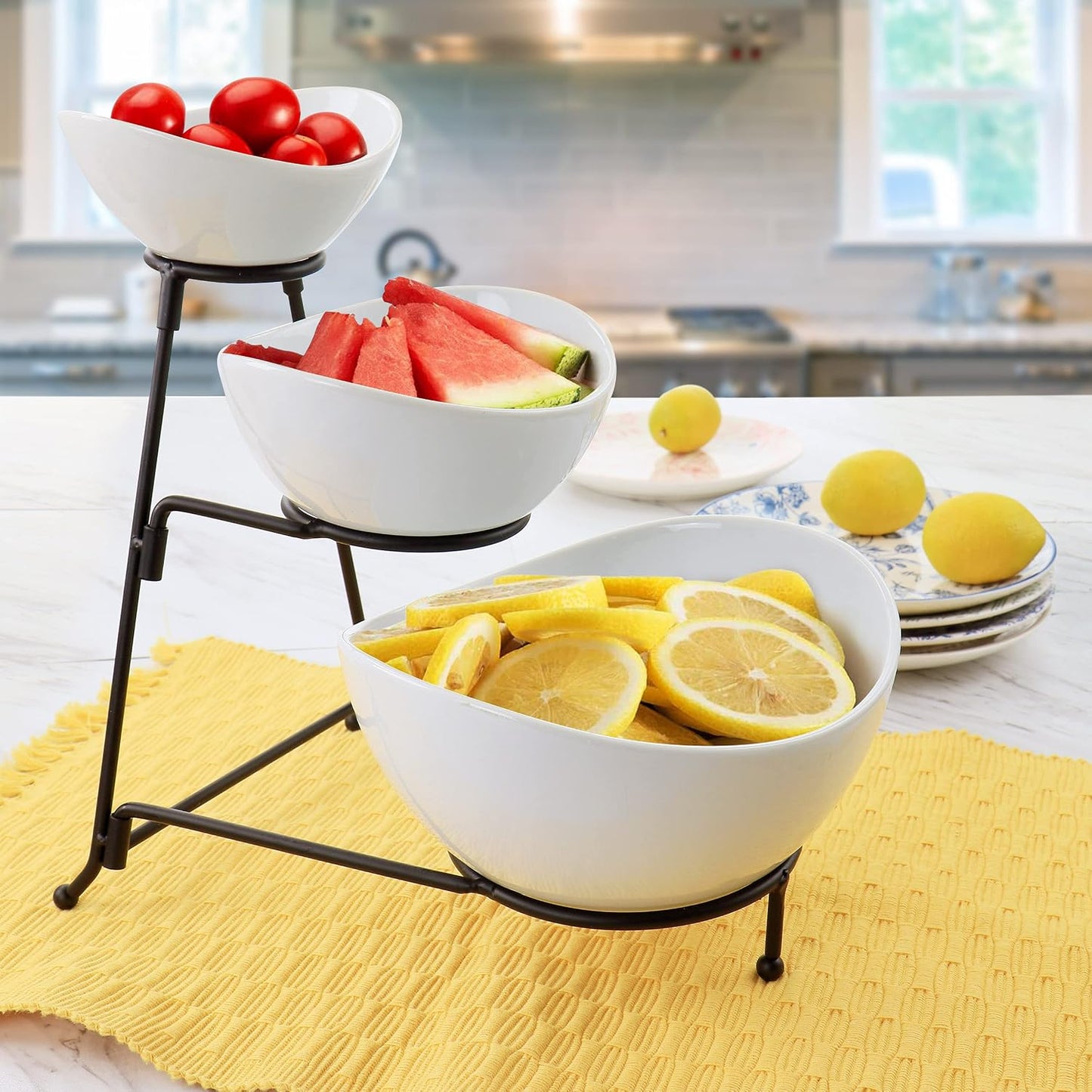 Elama Signature 12 1/4 Inch 6pc Lazy Susan Appetizer and Condiment Server Set