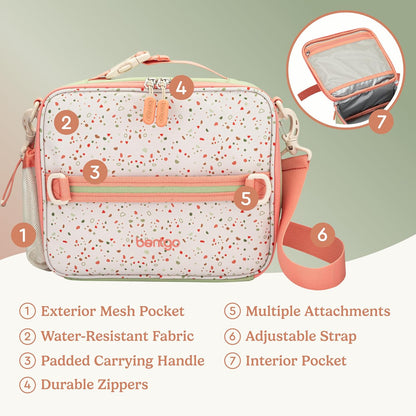 Bentgo Kids Lunch Bag - Durable, Double-Insulated Lunch Bag for Kids 3+; Holds Lunch Box, Water Bottle, & Snacks; Easy-Clean Water-Resistant Fabric & Multiple Zippered Pockets (Mermaid)
