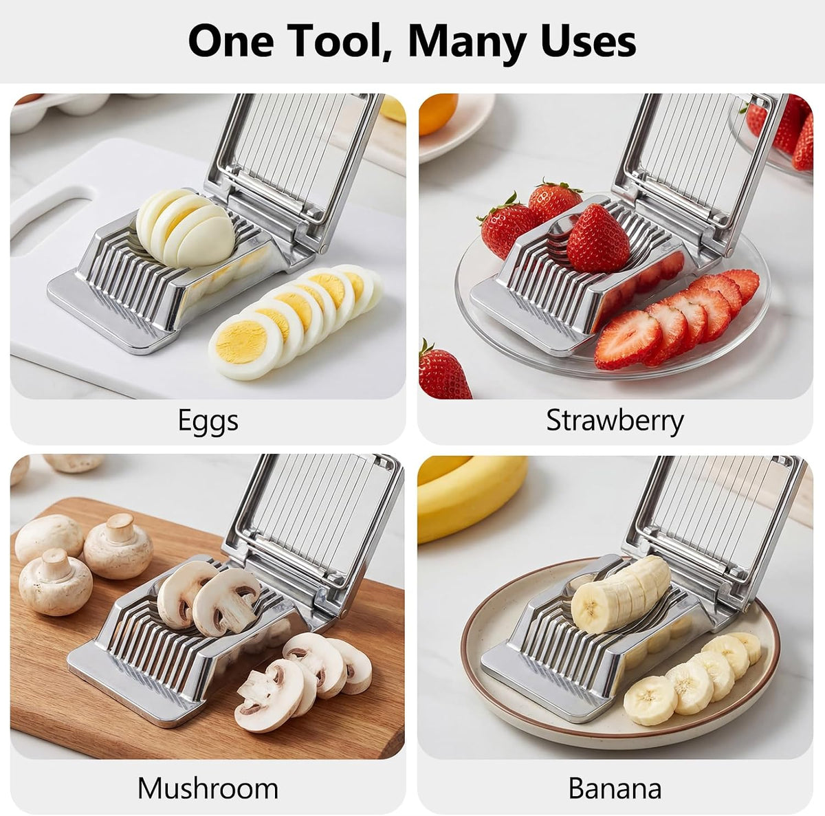 Egg Slicer for Hard Boiled Eggs, Multipurpose Manual Egg Slicer Heavy Duty