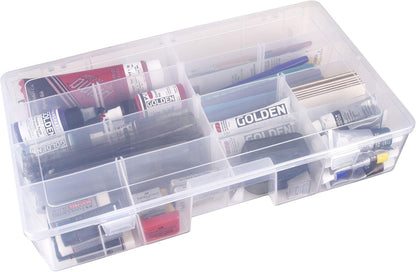 ArtBin Large Solutions Box Clear Art & Craft Organizer with Dividers - Plastic Storage Case for Convenient and Versatile Storage - Ideal for Various Craft Supplies
