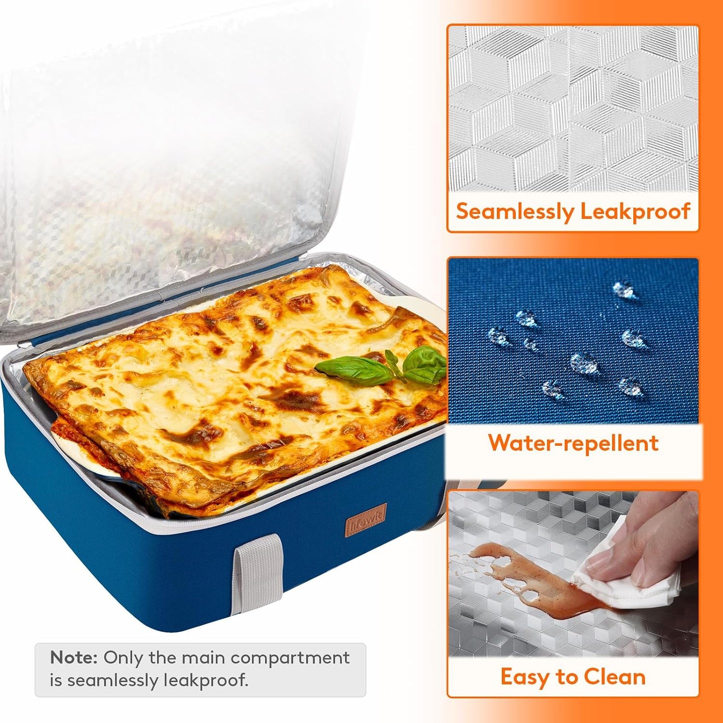 Lifewit Insulated Double Decker Casserole Carrier for Hot or Cold Food, Casserole Dish Carrying Case, Lasagna Holder for Potluck Parties, Picnic and Cookouts, Fits 9"x13" Baking Dish, Grey