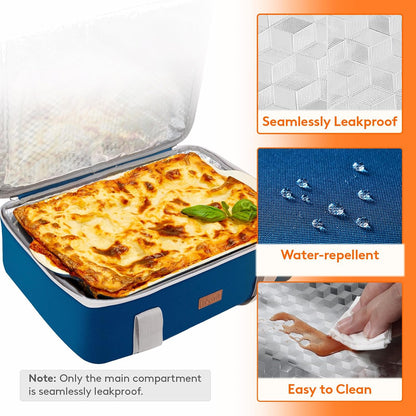 Lifewit Insulated Double Decker Casserole Carrier for Hot or Cold Food, Casserole Dish Carrying Case, Lasagna Holder for Potluck Parties, Picnic and Cookouts, Fits 9"x13" Baking Dish, Grey
