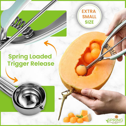 Spring Chef Extra Large Stainless Steel Cookie Scoop, #10, 5.5 Tbsp, Black