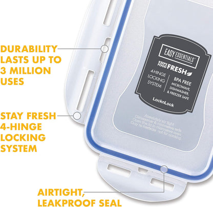 LOCK & LOCK LocknLock Easy Essentials Food Storage with Flip Lid/Airtight container, BPA Free, 10.1-Cup, Clear