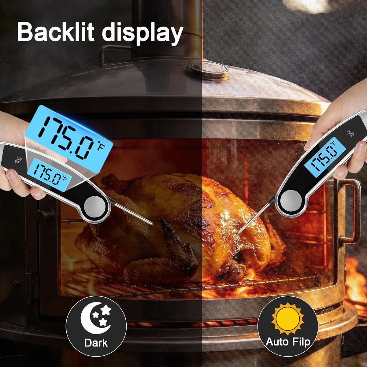 Oven Thermometer 2.75-Inch Dual Scale, 50-300°C/100-600°F, NSF 2‑Pack