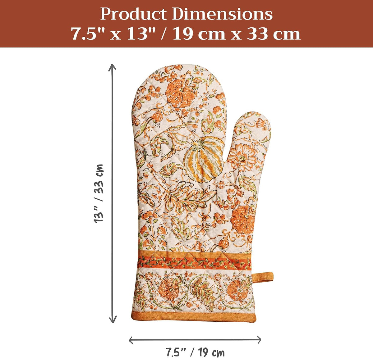 Maison d' Hermine 100% Cotton Oven Mitt & Pot Holder Set (7.5"x13" & 8"x8") - Colors C