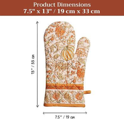 Maison d' Hermine 100% Cotton Oven Mitt & Pot Holder Set (7.5"x13" & 8"x8") - Colors C