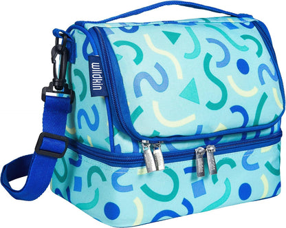 Wildkin Kids Two Compartment Insulated Lunch Bag – Keeps Food Hot or Cold, Easy-Clean Lining, Leak-Resistant & BPA-Free – Boys & Girls, Ideal for School, Travel & Daycare – Jurassic Dinosaurs