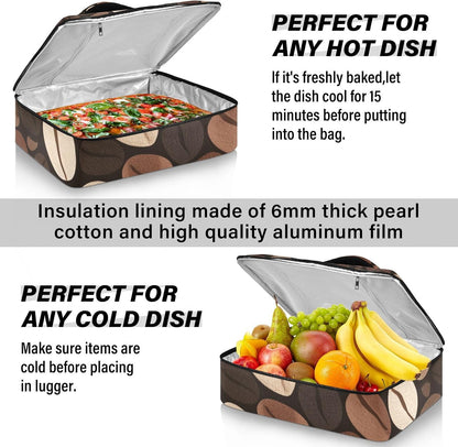 Casserole Carriers for Hot or Cold Food Reusable Casserole Dish Carrier Insulated Thermal Large Capacity Durable Perfect for Party Camping Family Gatherings Yellow Fish - Colors B