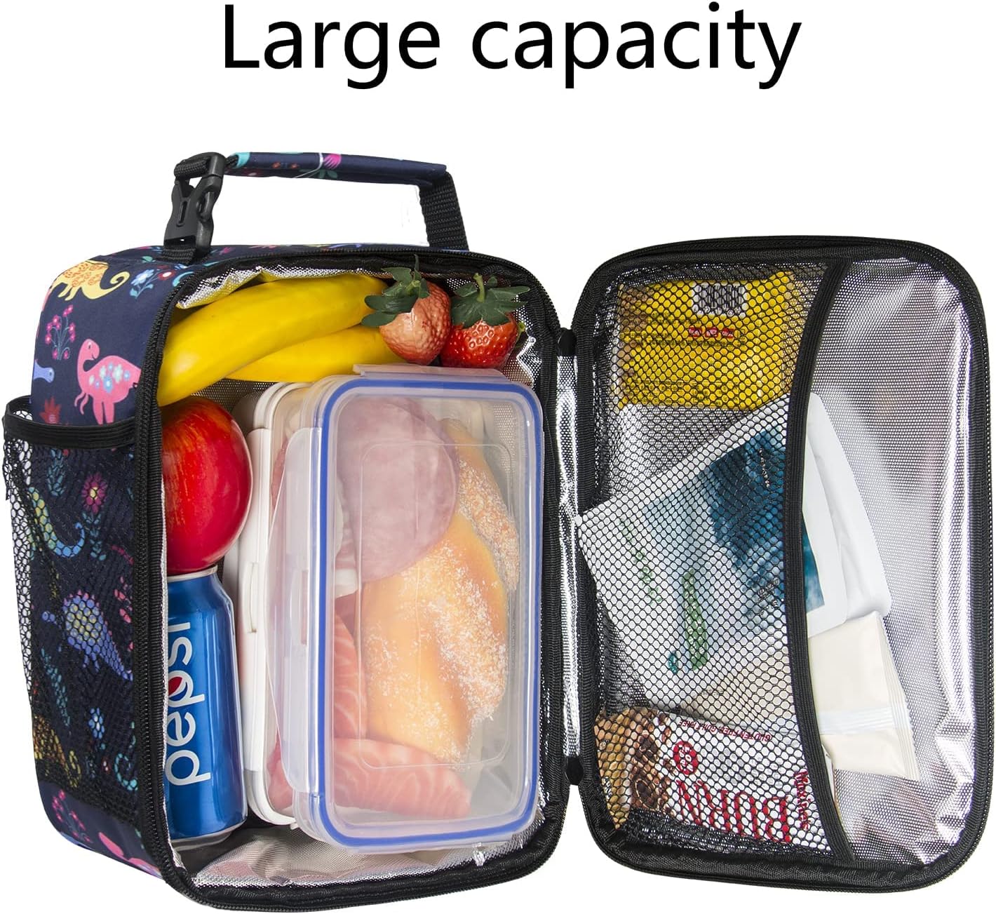 Hap Tim Kids Lunch Box for Girls Boys, Reusable Lunch Bag for Kids, Spacious Lunchbox, Insulated Lunchbag, Purple Unicorn(18654-PP)