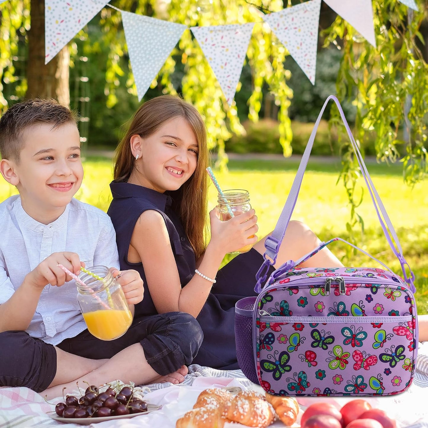 RLGPBON Kids Lunch Bag,Insulated Lunch Box for Girls,Lunch Bag Toddler Teen,School Daycare Cute Travel bags