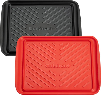 Cuisinart CPK-210 Grilling Prep and Serve Trays, Black and Red Large 18” x 14.5”