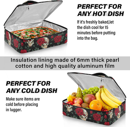 Casserole Carriers for Hot or Cold Food Reusable Casserole Dish Carrier Insulated Thermal Large Capacity Durable Perfect for Party Camping Family Gatherings Yellow Fish - Colors A
