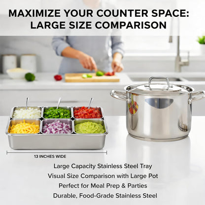 Stainless Steel Yakumi Pan, Yakumi Pans, Yakumi Mise En Place, Mise En Place Containers, Japanese Food Container, Condiment Containers, Multi Compartment Food Containers (8 Compartment)