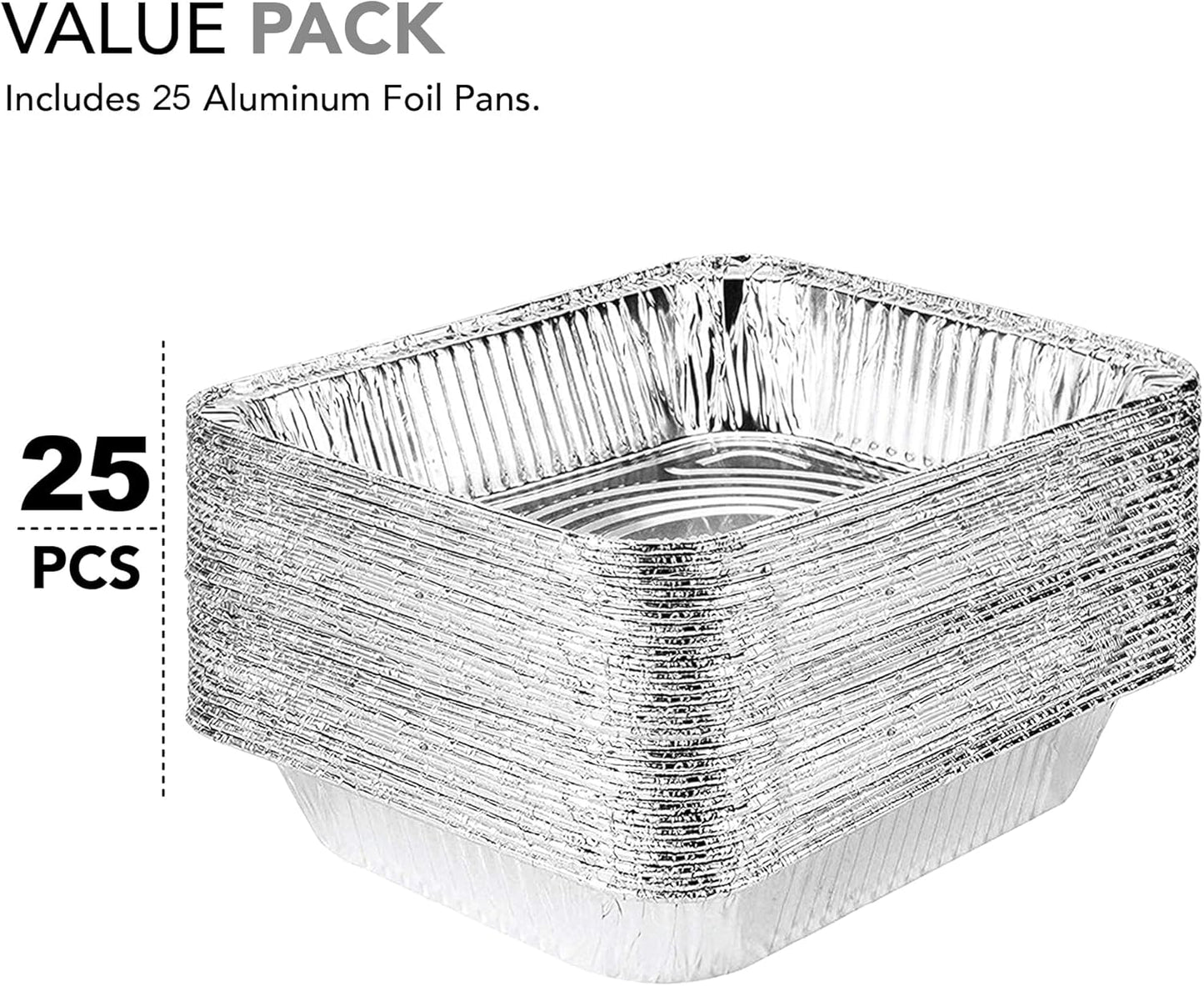 Stock Your Home 9x13 Aluminum Trays with Lids (10 Pack) – Disposable Half Size Deep Pans for Cooking, Storage, BBQ, Grilling, Catering