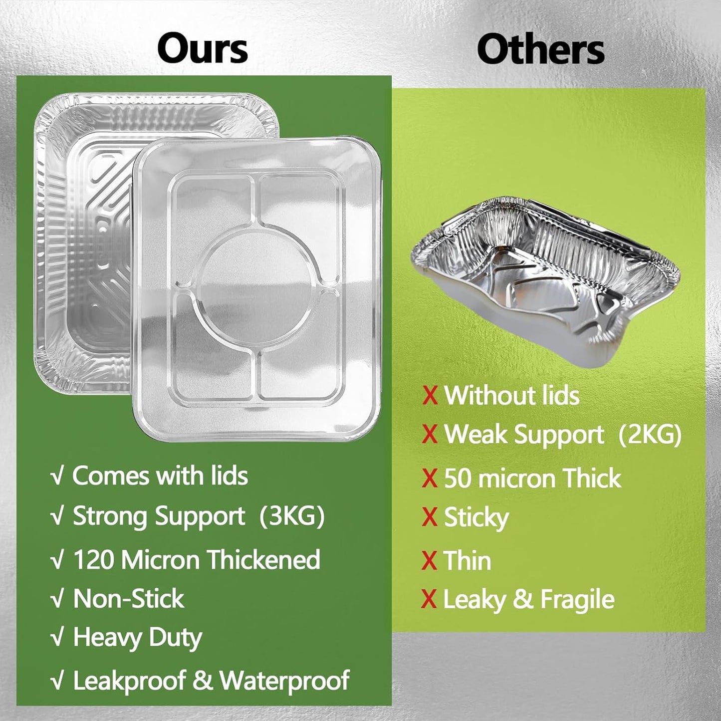 Thickened 35 Pack Heavy Duty Aluminum Pans, 8x8 Small Disposable Aluminum Baking Pans, Square Tin Foil Roasting Tray for Cooking, Meal Prep, Catering, Events, Carton Packaging