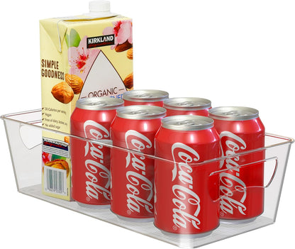 Simple Houseware 4 Pcs Pantry Clear Bin Storage Organizer, 14" x 7" x 3.75"