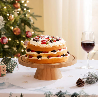HBlife Cake Stand with Lid (11.4"), Multifunctional Cake Stand with Acrylic Dome, Acacia Wood 6-in-1 Cake Plate Display Stand with Cover for Baking Gifts, Birthday Kitchen Parties, Weddings