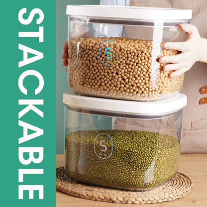 TBMAXS Versatile Storage Container Bin with Pop-up Lid & Scoop, Rice Flour Container Dog Cat Food Storage Container, Laundry Room Organization Household Essentials Kitchen Pantry Organizers