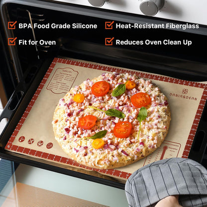 Silicone Baking Mat,28" x 20" Extra Thick Large Non Stick Sheet Mat with Measurement Non-slip Dough Rolling Mat,Reusable Food Grade Silicone Counter Mat for Making Cookies,Macarons,Bread and Pastry
