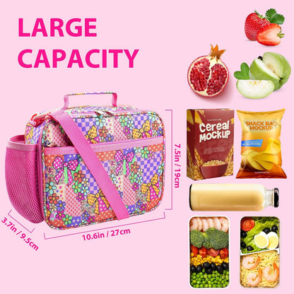 RLGPBON Kids Lunch Bag,Insulated Lunch Box for Girls,Lunch Bag Toddler Teen,School Daycare Cute Travel bags