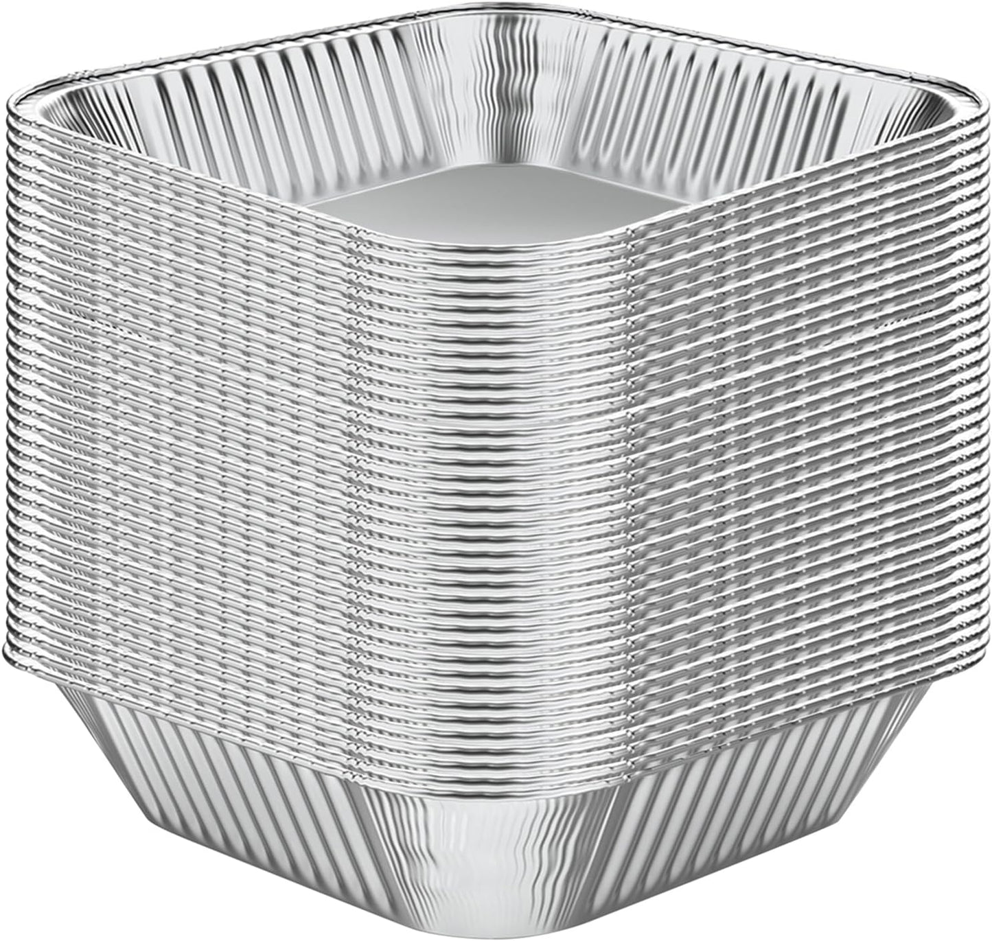 WANBAO 20 Pack Foil Pans with Plastic Lids 8 X 8 Inch Disposable Aluminum Tin Foil Baking Pans Meal Prep for Catering Party Meal Prep, Take Out, Freeze, Food Storage, Prepping Food