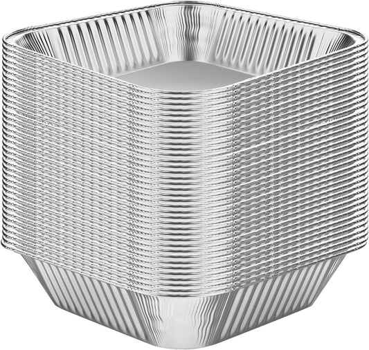 WANBAO 20 Pack Foil Pans with Plastic Lids 8 X 8 Inch Disposable Aluminum Tin Foil Baking Pans Meal Prep for Catering Party Meal Prep, Take Out, Freeze, Food Storage, Prepping Food