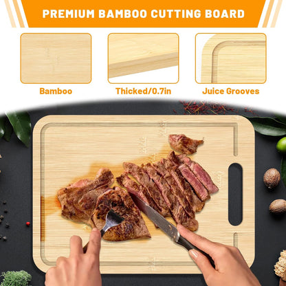 5pcs Grill Prep Trays Sets, Stainless Steel Grilling Prep and Serve Tray, Marinade Container with Lid, Thawing Board, Cutting Board, BBQ Grill Accessories, Grilling Gifts for Mens