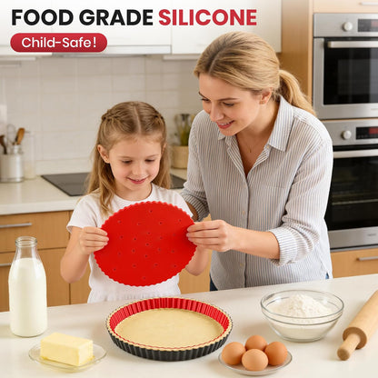Tart Pan 9 Inch Removable Bottom Set,Non-stick Fluted Quiche Pan Pie Pan