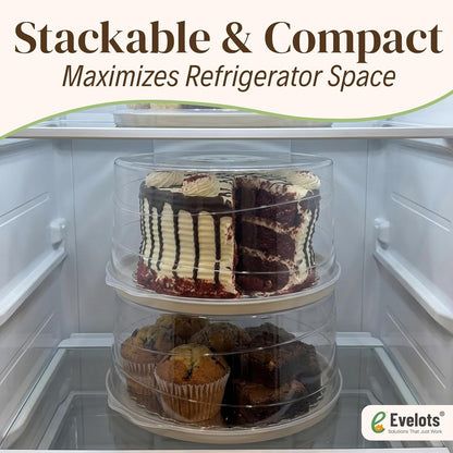Evelots 2-Pack 10-Inch Airtight Food Storage Container with Lid - Portable Carrier for Pies, Cakes, Cupcakes & More - BPA-Free Clear Plastic - Secure & Easy Transport