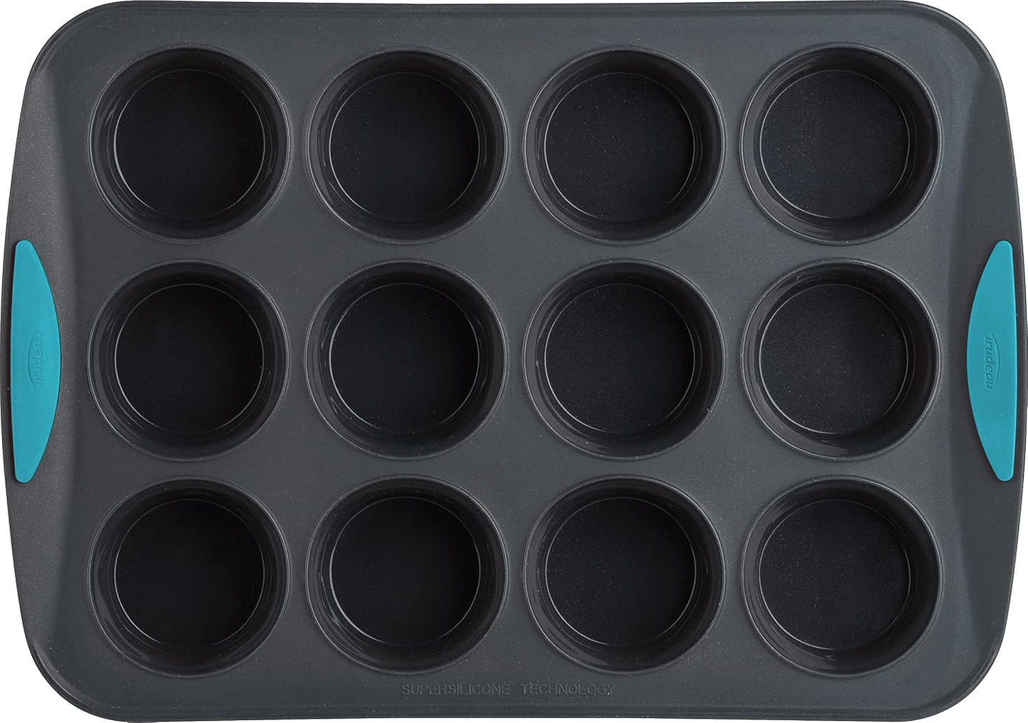 Trudeau Silicone Muffin Pan, 12 Cavities, Fuchsia (Model: 05115197KR)