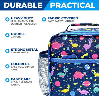 Bento Box with Stainless Steel Thermo, Insulated Lunch Bag, Ice Pack Set for Kids - 5 Compartments, Lunches or Snack Container for Girls, Toddlers Daycare Pre-School, Kindergarten Purple Unicorn